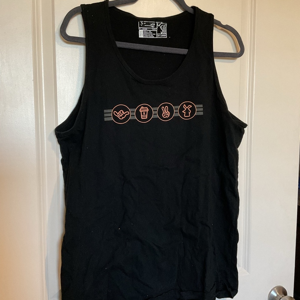 Dutch Bros Black Graphic Tank with White Label Print